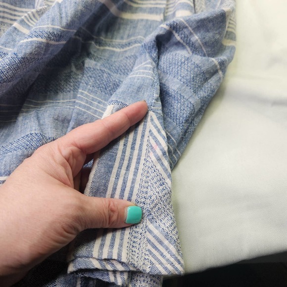 Express Blue and White Striped Midi Dress - Picture 4 of 9